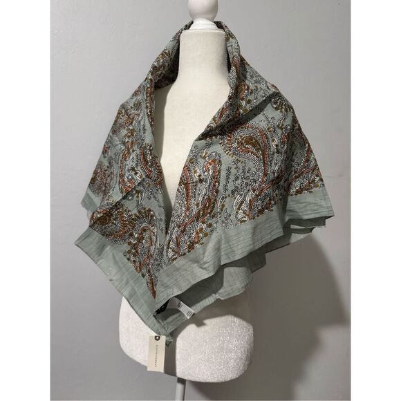 Anthropologie NWT scarves wrap light blue paisley print shimmer - Picture 2 of 5